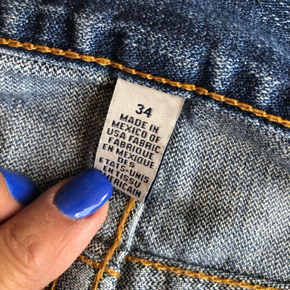 True Religion Men’s Size 34 Section Flap Regular Straight Blue Denim Jeans Pants